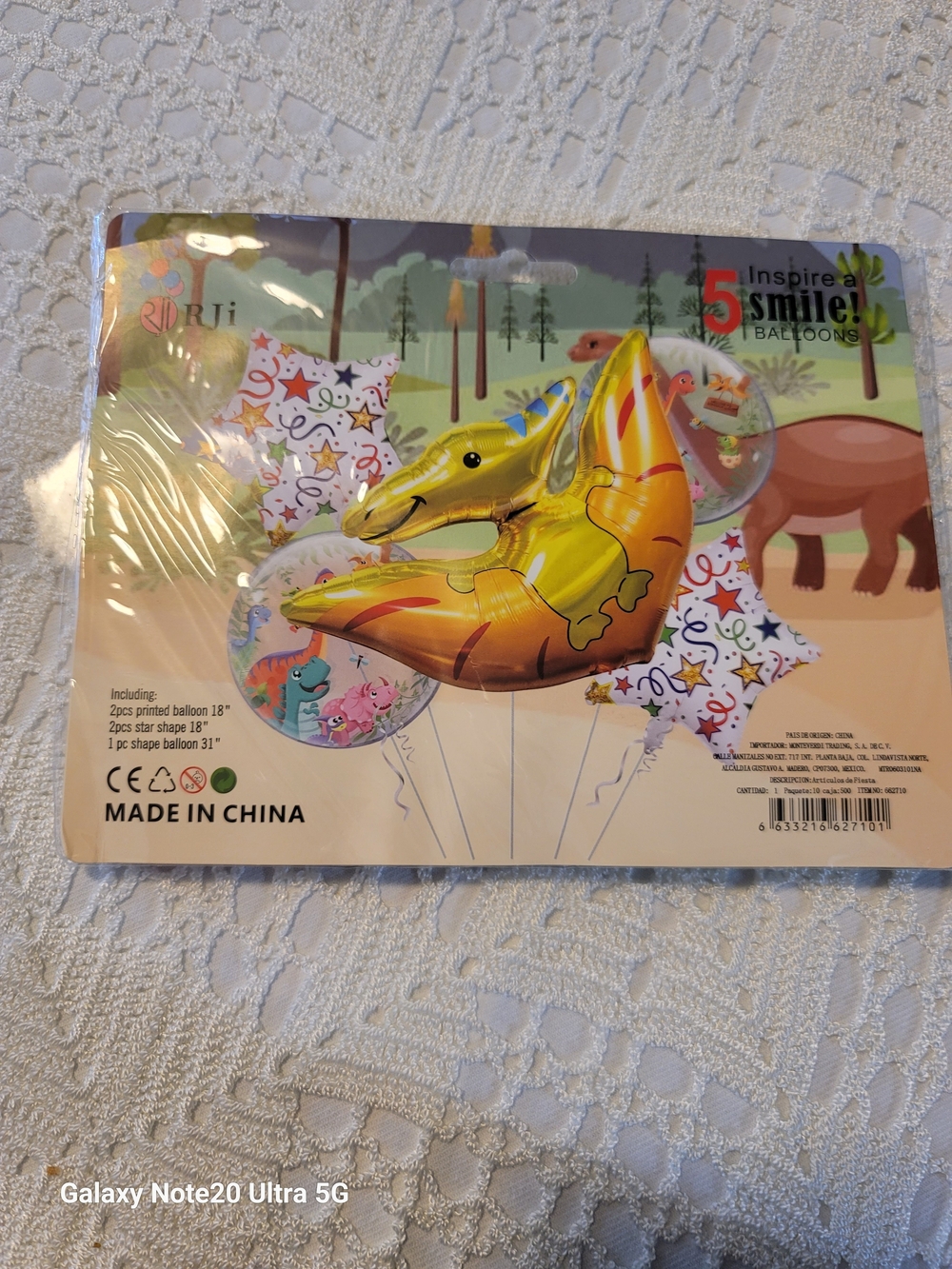 Gold Dinosaur Foil Balloon Party Kit